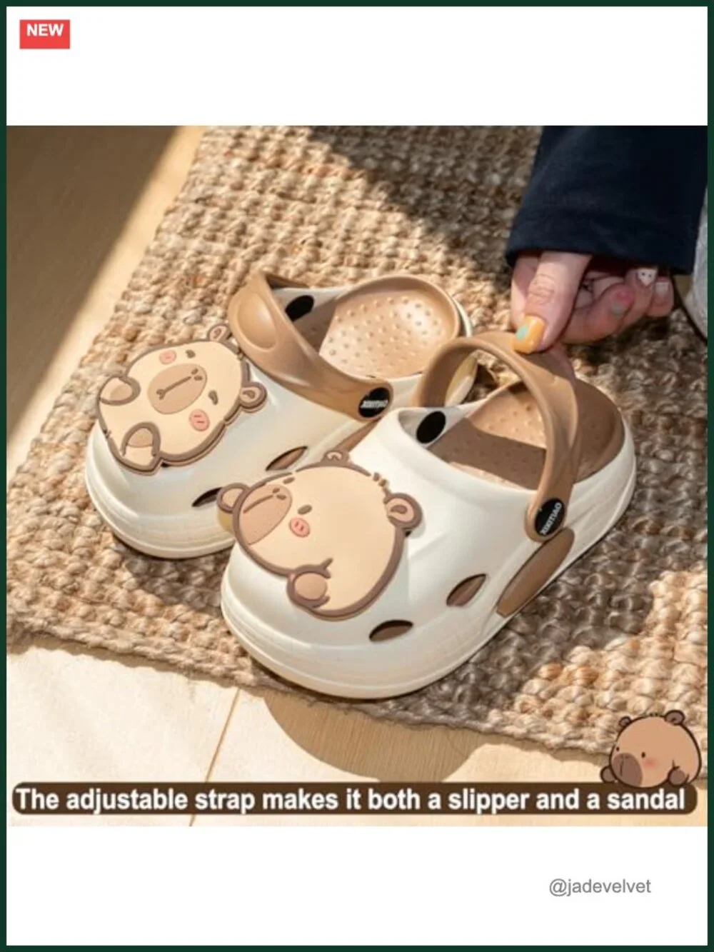Kids Capybara Clog Sandals with Arch Support, Non-Slip EVA Slippers